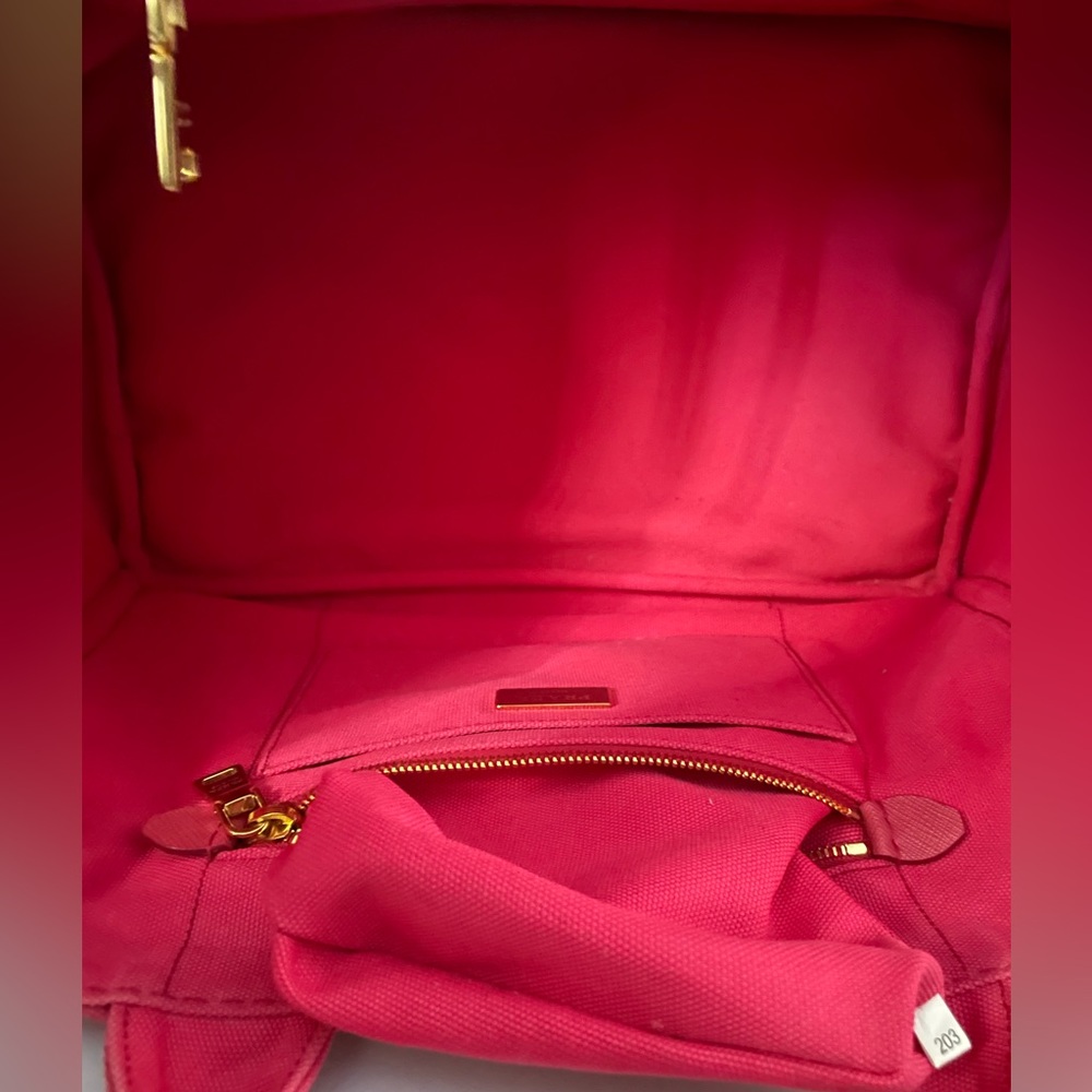 Prada Canapa classic pink denim tote bag No Detachable strap & Dustbag EUC - Picture 13 of 17